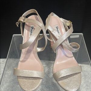Dune London Metallic Strappy Heels